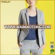 Latest design slim cotton and linen suit jacket ladies a buckle casual women suit