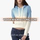 Wholesale custom new design fashion stripe crop jackets with hoodies women