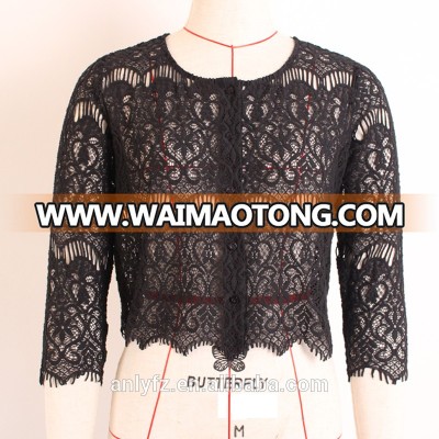 Anly wholesale new style loose lace women white shirt