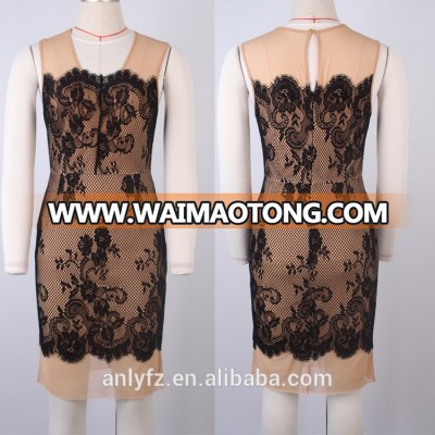 OEM service latest designs elegant casual mature ladies chiffon lace beautiful party dresses