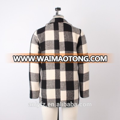 women thick latest design winter warm grid long coat