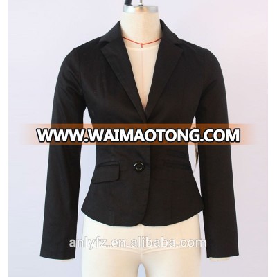 latest elegant long sleeve plus size Cotton ladies office wear fancy jacket