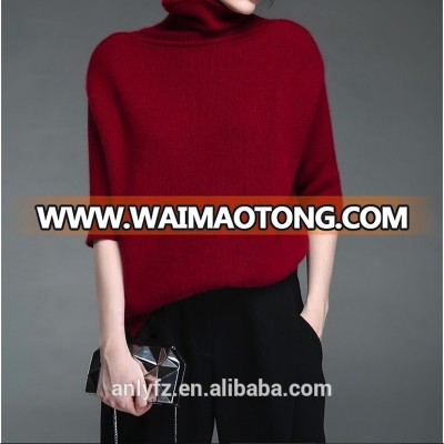 free shipping high-neck sweater short style long sleeve warm wool handmade sweater design for women elegant